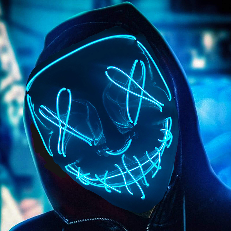 Glowing Cosplay EL Wire neon M - Led Purge Mask Halloween recension och pris