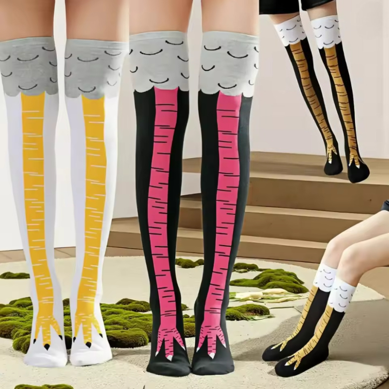 New Women Knee High Socks Tren - Funny Chicken Leg Socks recension och pris