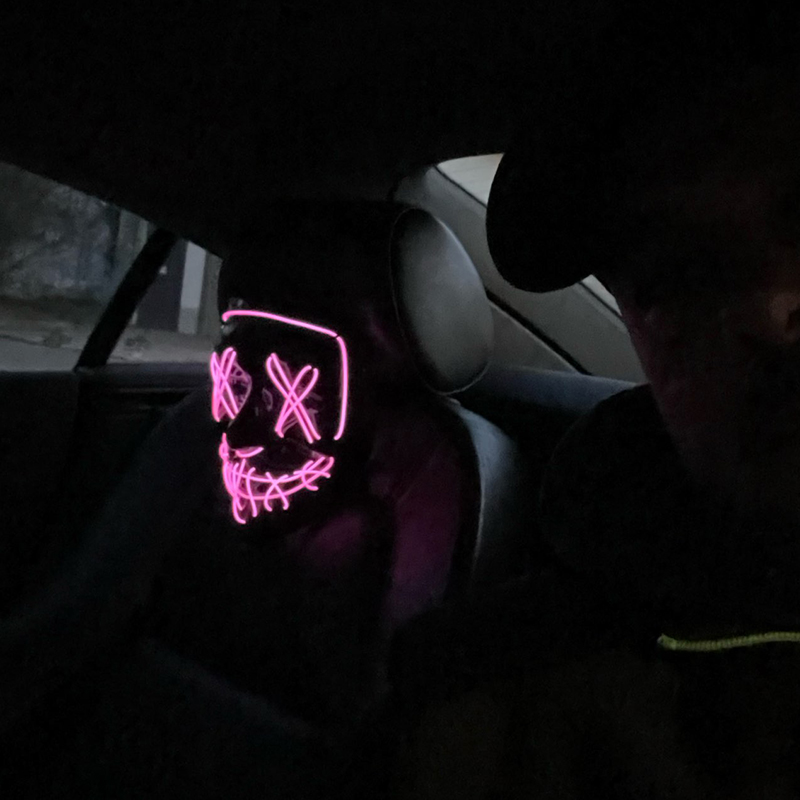 Wireless LED Mask Halloween Pa - Led Purge Mask Halloween recension och pris