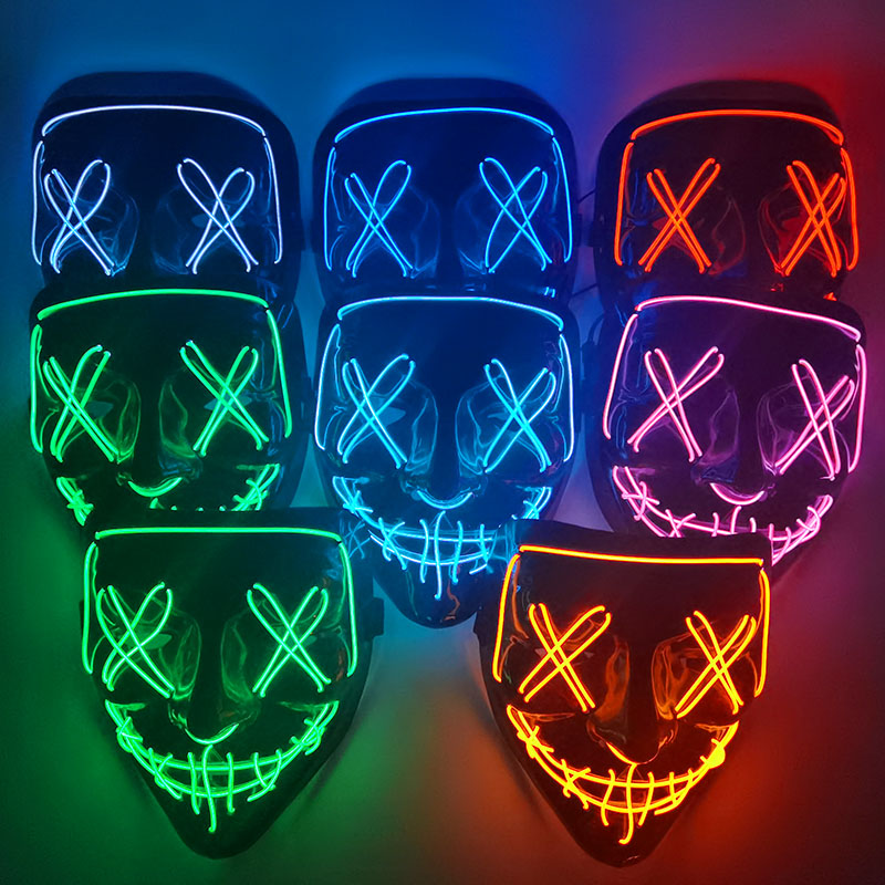 1P Scary Halloween Colplay Lig - Led Purge Mask Halloween recension och pris