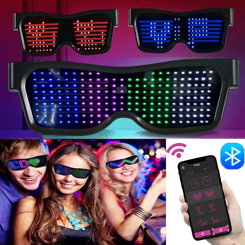 Multilingual LED Glasses Bluet - Glow In The Dark Party Glasses recension och pris